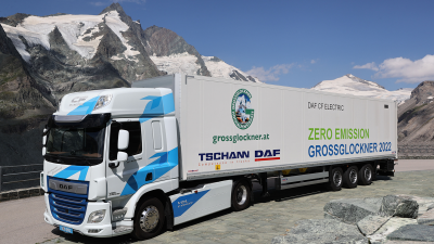 DAF CF Electric truck traverses Austria’s highest Alpine road