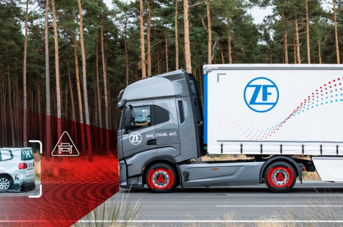 ZF showcases safety and fuel-efficiency technologies in demo truck-trailers