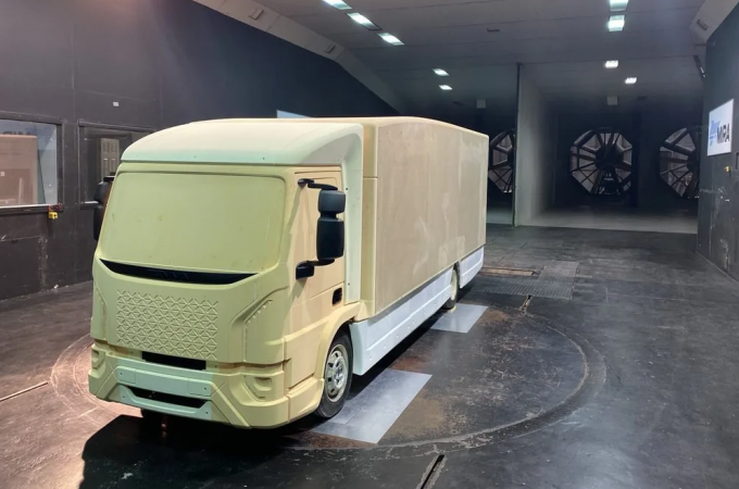 Tevva carries out aerodynamic testing of 7.5-tonne electric truck