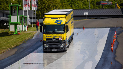 Mercedes-Benz adds emergency braking component to truck driver safety course in Germany