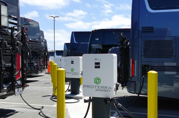 ABC and Proterra open North America’s largest charging park for coaches
