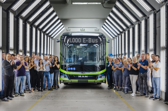 MAN produces its 1,000th battery electric bus at Polish plant