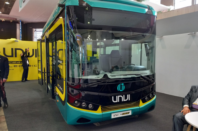 UNVI showcases new 7-metre battery electric bus at Busworld 2023