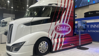 SuperTruck II and fuel cell electric trucks shown at Paccar stand at CES 2024