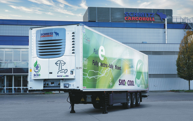 Schmitz launches S.KOe Cool fully-electric reefer with regen axle for the UK market