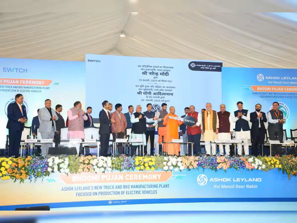 Ashok Leyland lays foundation stone for new advanced manufacturing facility for electric buses in Uttar Pradesh