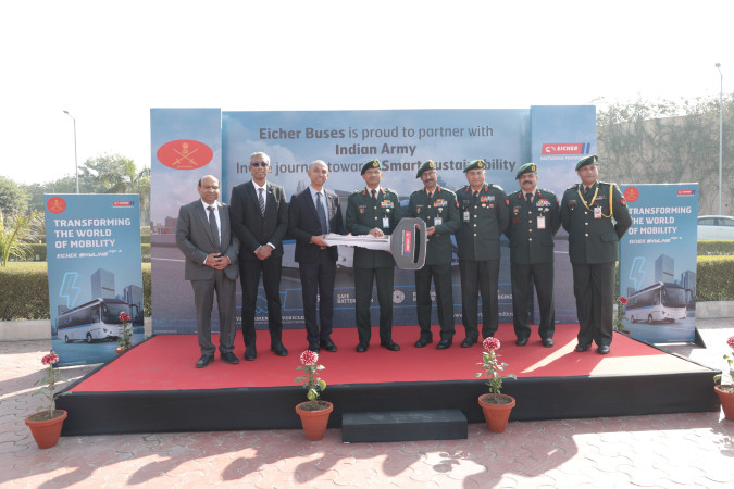 Indian army takes first six Eicher electric coach for staff transportation operations