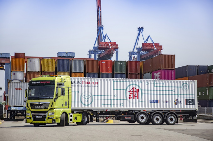 Pilot test of MAN autonomous truck in Port of Hamburg completed