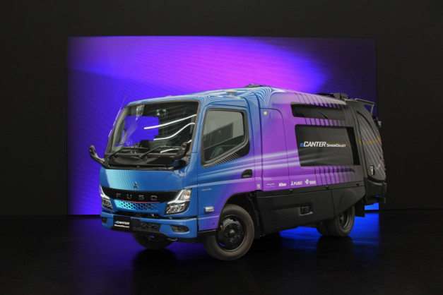 Fuso demonstrates part-automated electric refuse collection truck