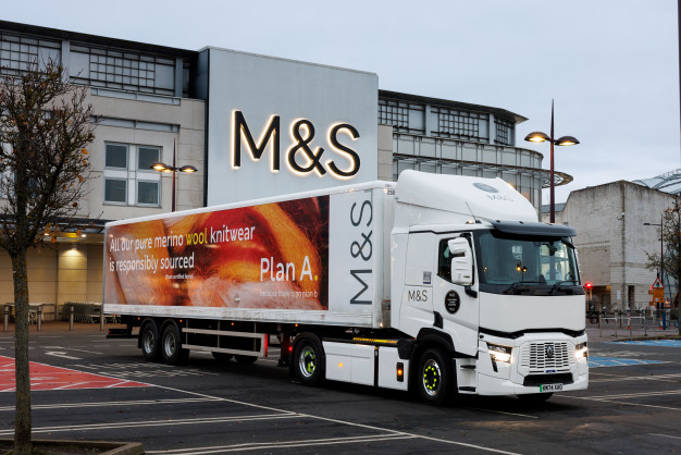 British retailer Marks & Spencer takes on 85 new battery electric and gas trucks