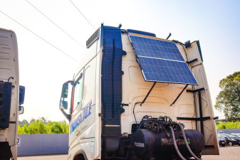 Brazilian logistics company doubles useful life of lead acid batteries by using solar panels on its trucks