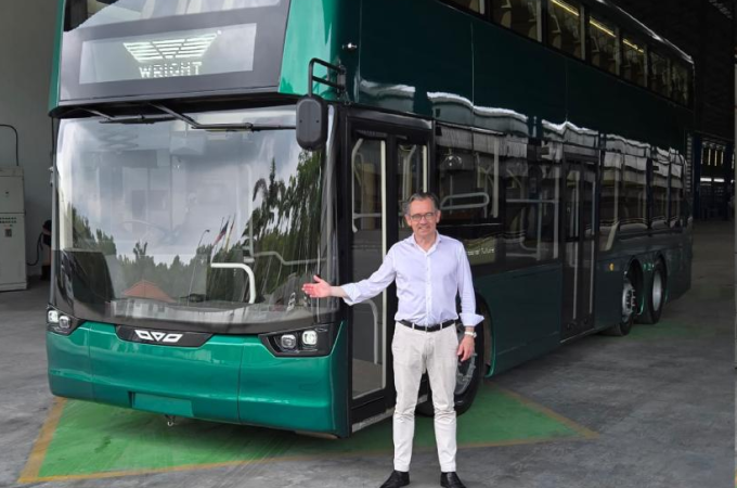 Wrightbus unveils 6x2 electric double decker