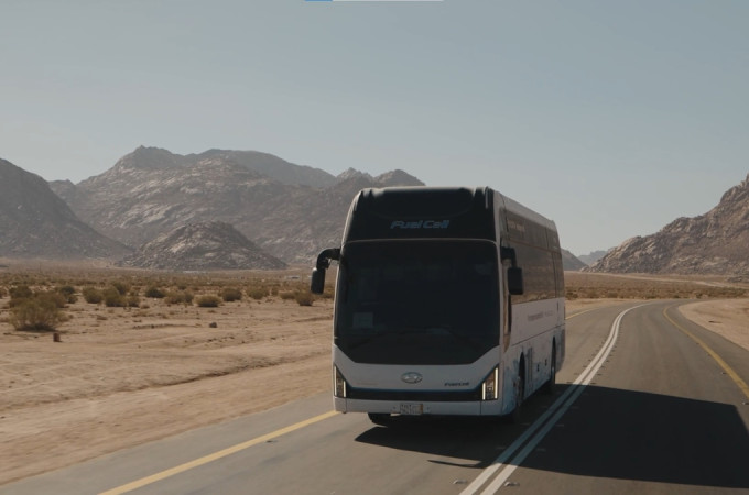 Hyundai working with Saudi authorities to trial HFC coach in the mountains of Trojena