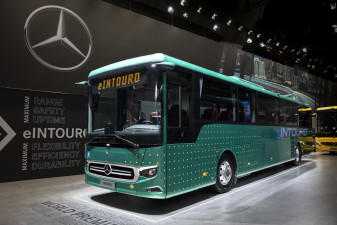 Daimler unveils Mercedes-Benz eIntouro electric intercity bus at Busworld Europe 2025