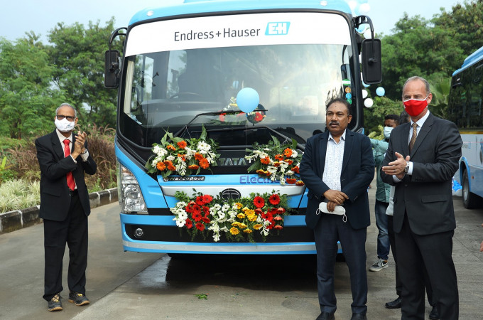 Tata Motor delivers e-buses for worker transportation at Endress+Hauser Flowtec India
